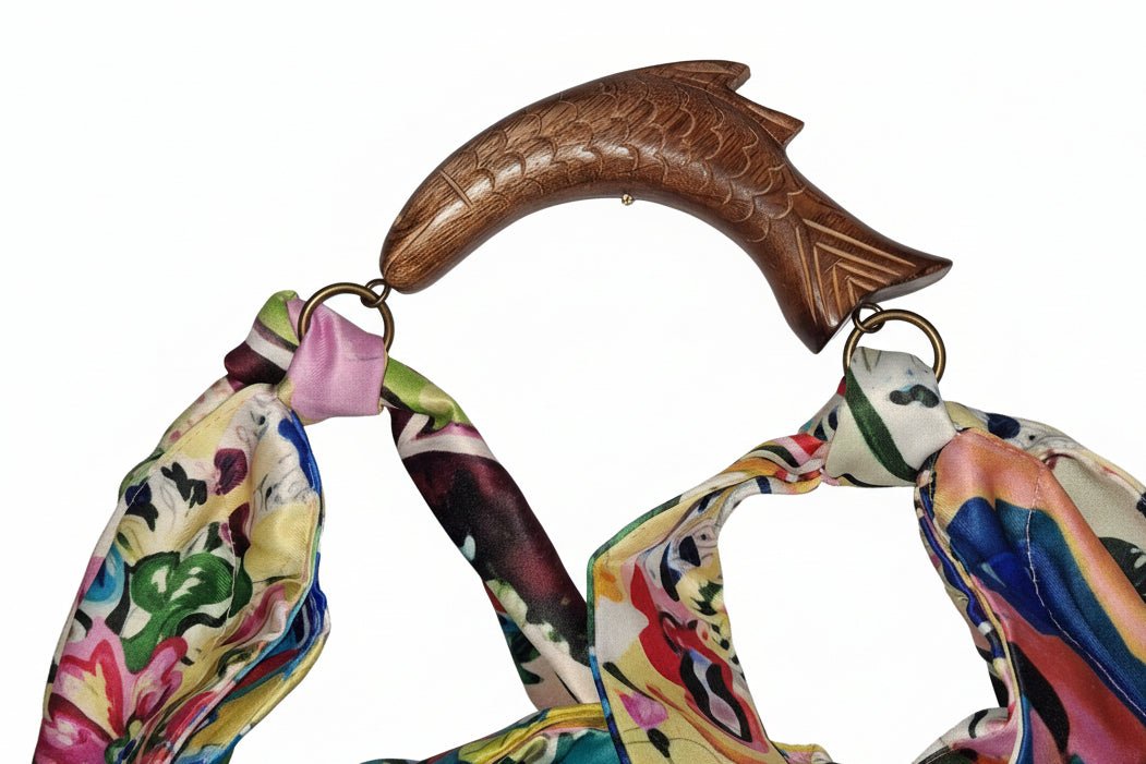 Borsa "Foulard Bag " Alex-Max manico in legno - GrazieGio