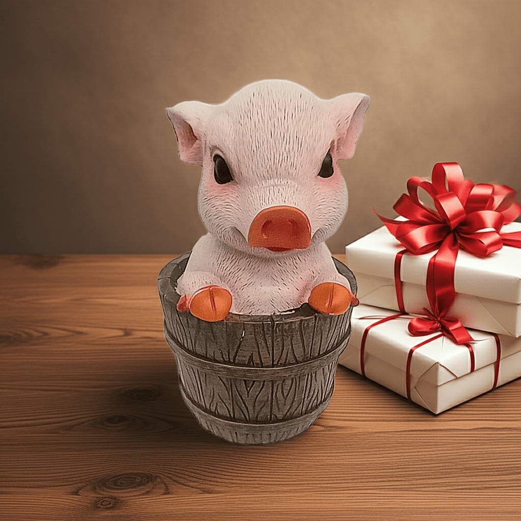 Salvadanaio Porcellino nella Botte 250g - Regalo Classico - GrazieGio