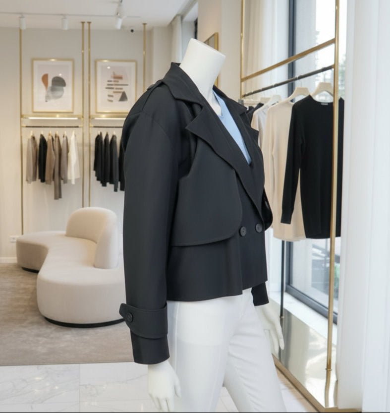 Cappotto Corto Doppiopetto Nero | GrazieGio - GrazieGio