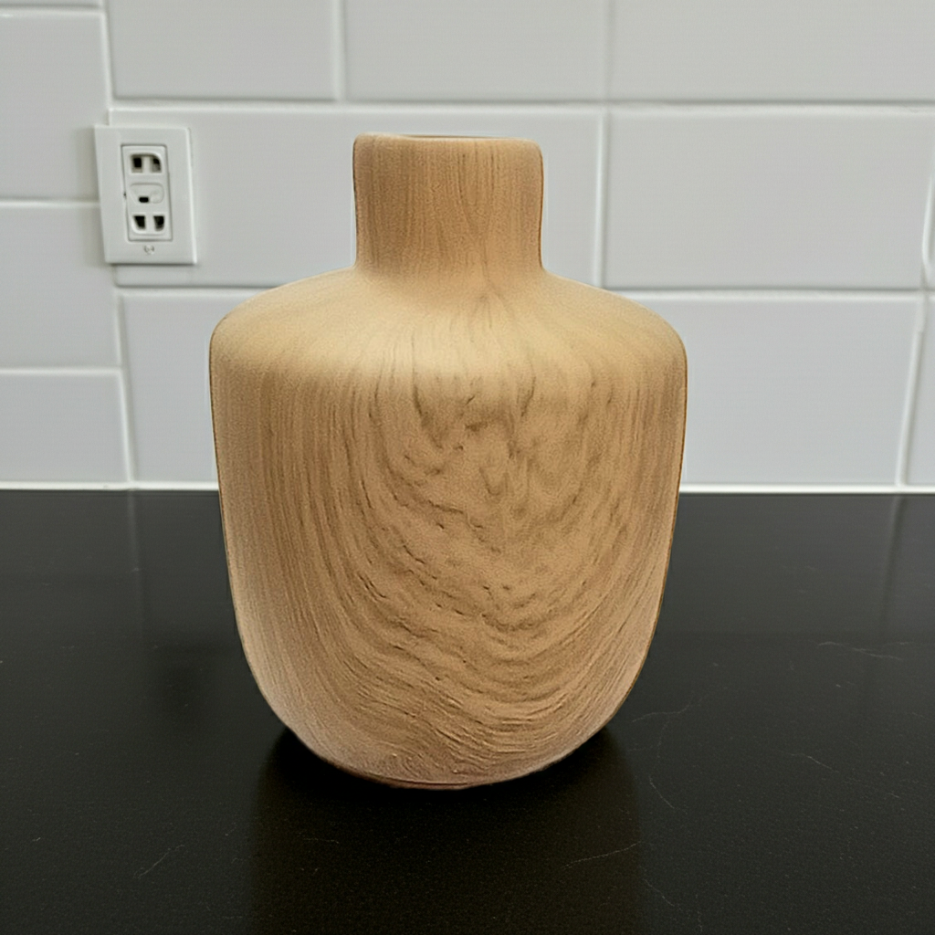Vaso Effetto Legno Ceramica 12cm - Design Naturale Rustico