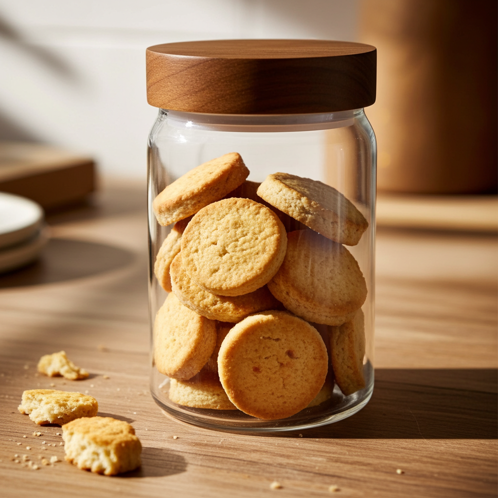 Barattolo Vetro con Coperchio Acacia 1100ml 19cm - Contenitore Grande