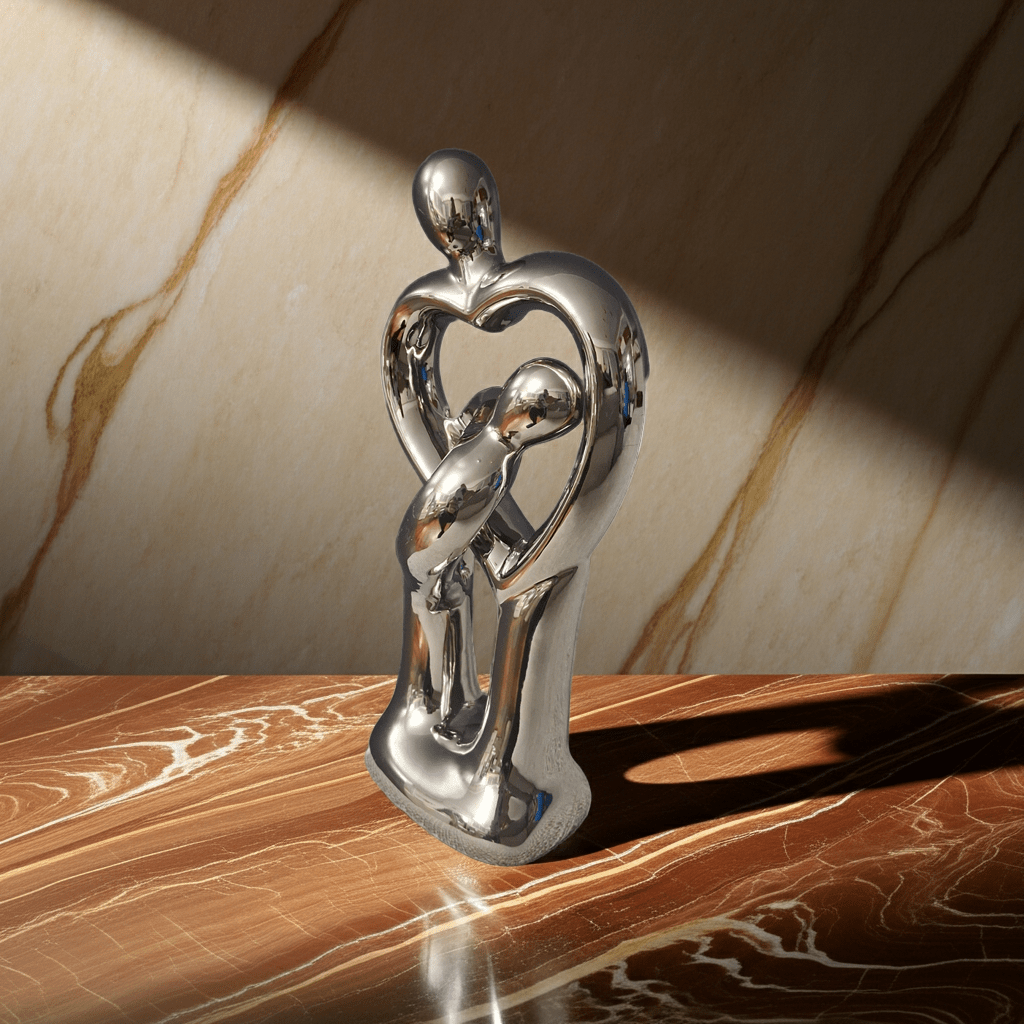 Statuetta Decorativa Due Cuori Intrecciati Resina Romantica - GrazieGio