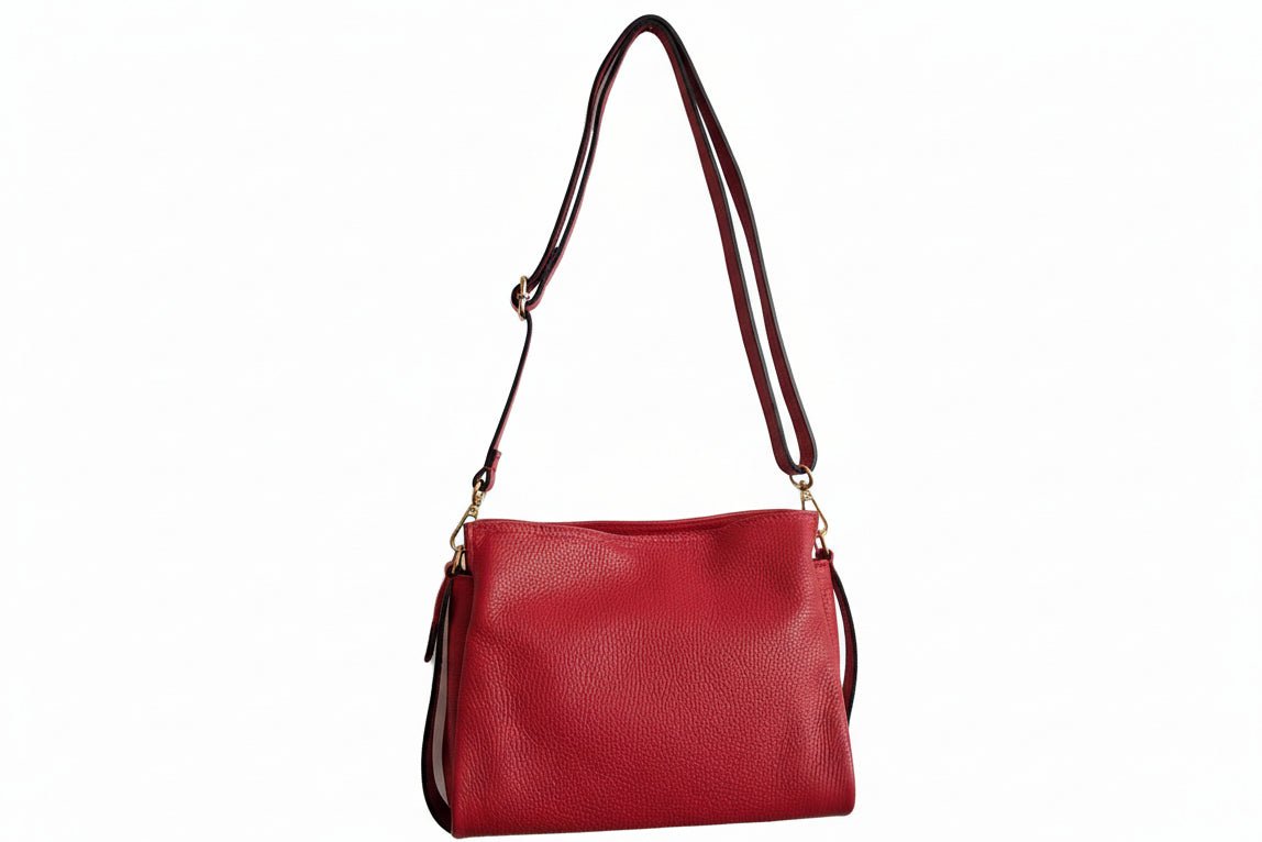 Borsa in Pelle Martellata con Manico Intrecciato - GrazieGio - GrazieGio