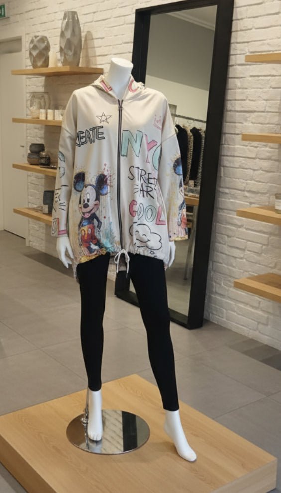 Felpa Oversize Streetwear "Iconic Pop" — Zip, Cappuccio & Grafica Urban - GrazieGio
