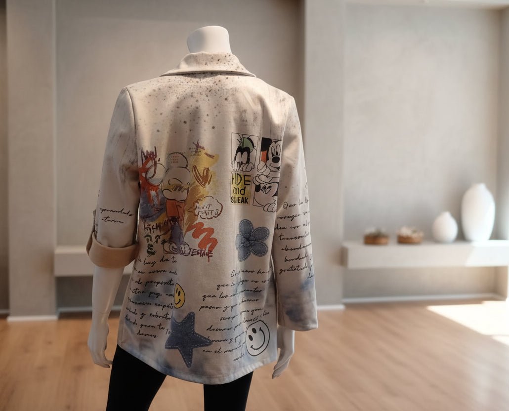 Blazer Oversize Pop Art – Stampa Disney & Graffiti - GrazieGio