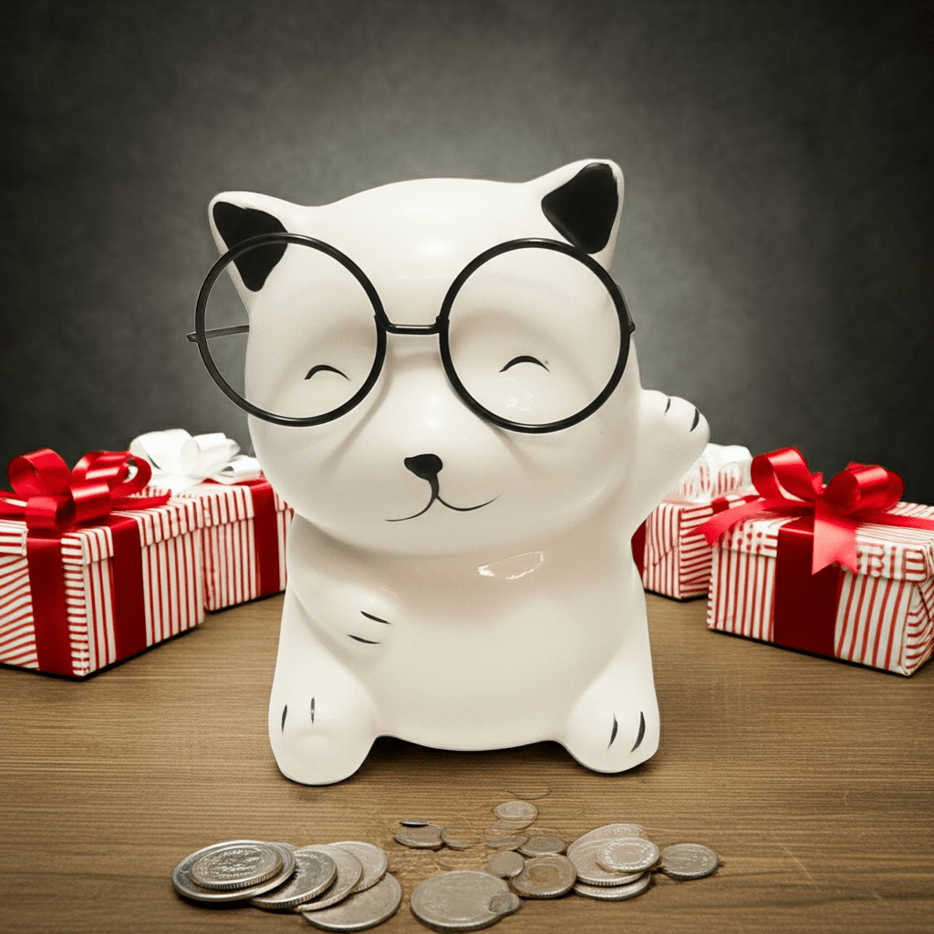 Salvadanaio Cagnolino con Occhiali 250g - Regalo Divertente - GrazieGio