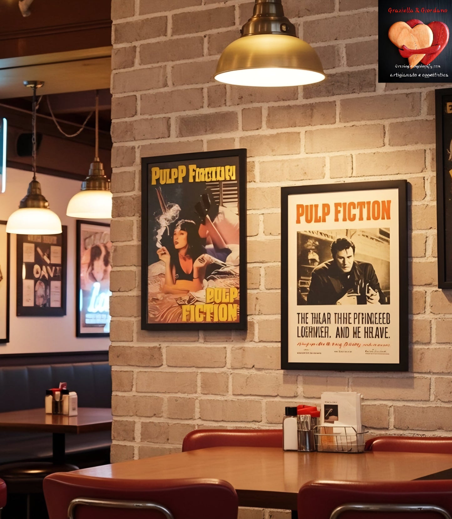 Placca Metallo Vintage Pulp Fiction 20x30cm Cinema Cult - GrazieGio