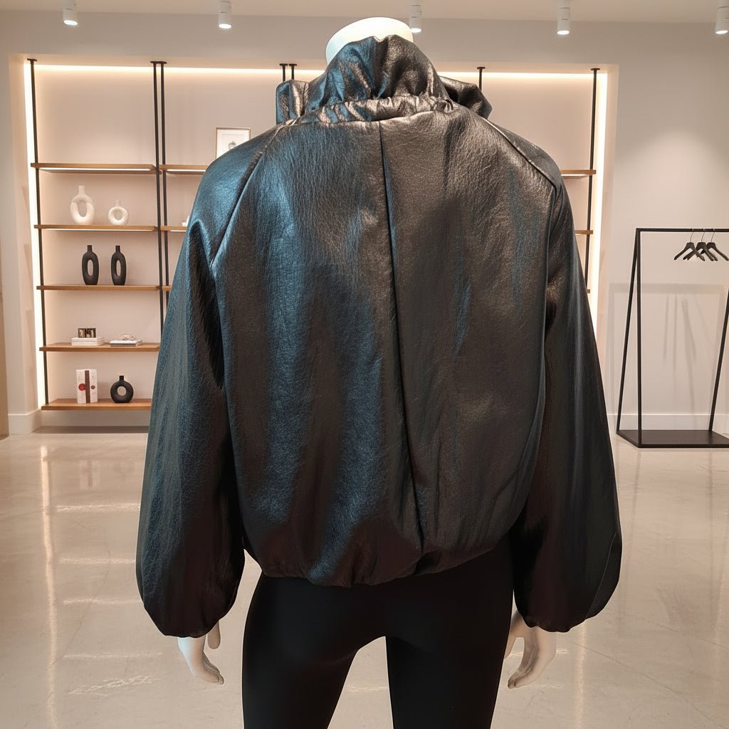 Giubbotto Bomber Oversize in Ecopelle – Made in Italy - GrazieGio