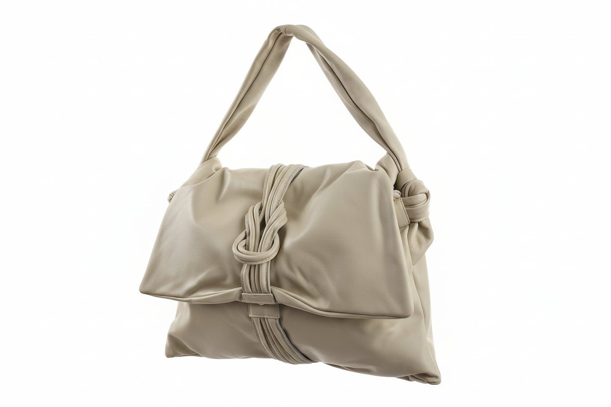 Borsa a Spalla in Vera Pelle con Nodo Decorativo - GrazieGio - GrazieGio