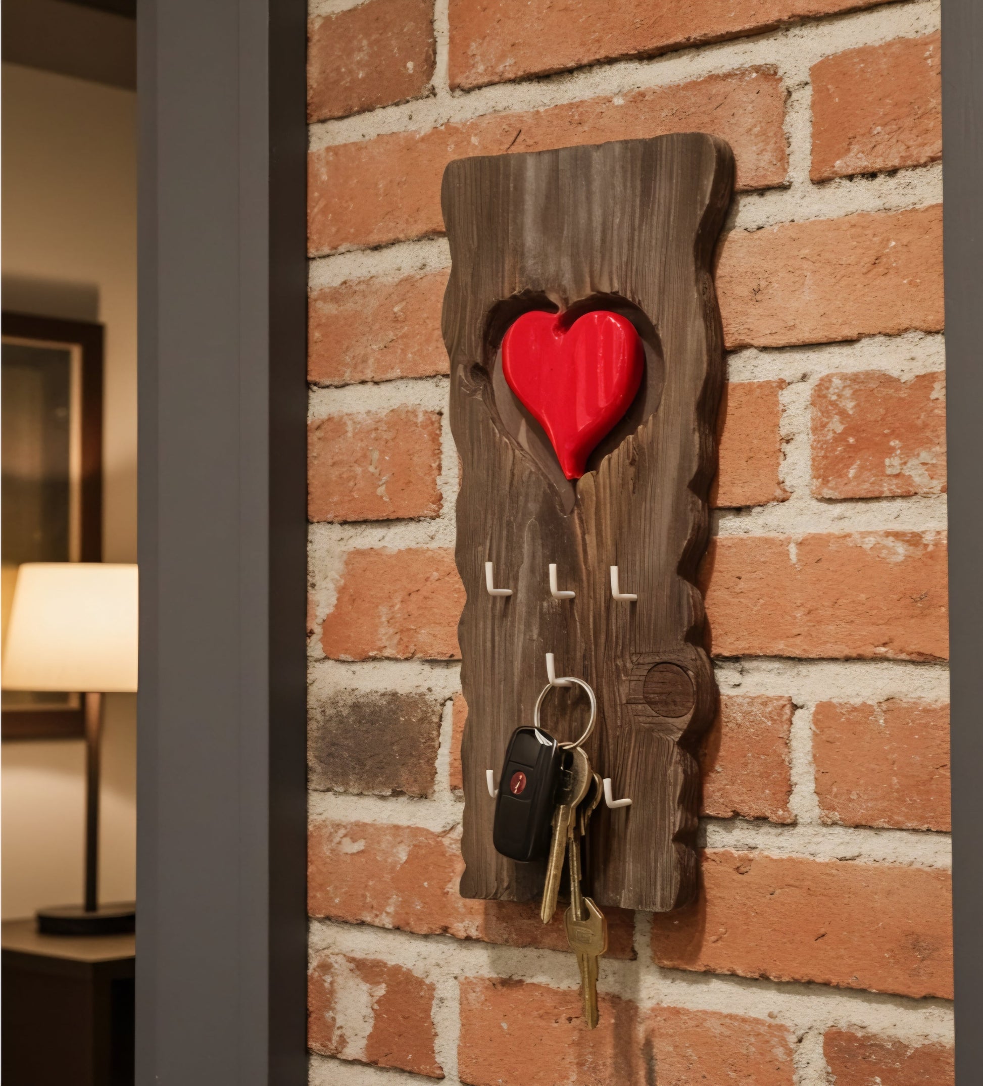 Portachiavi da Muro Legno 6 Posti 40cm Artigianale - GrazieGio