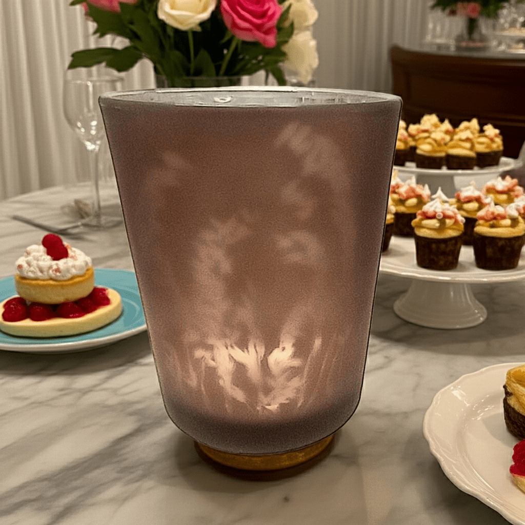 Portacandele Vetro Decorato Trasparente 12cm - Elegante Classico - GrazieGio