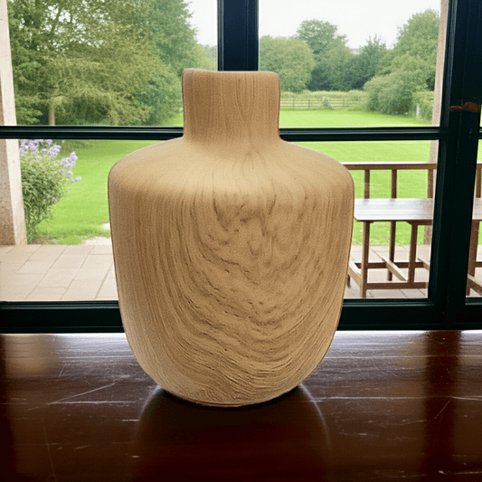 Vaso Effetto Legno Ceramica 12cm - Design Naturale Rustico - GrazieGio