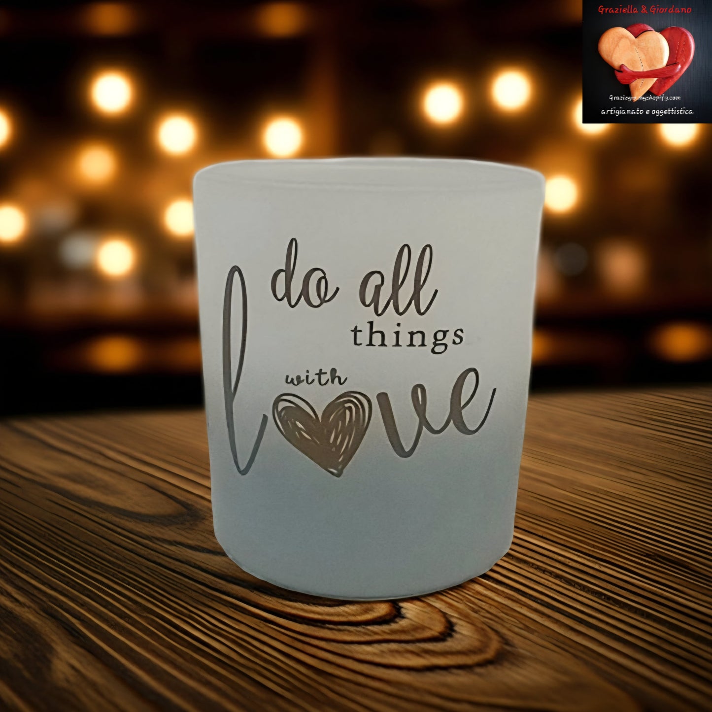 Portacandele Vetro Decorato 10cm - Design Elegante per Candele - GrazieGio