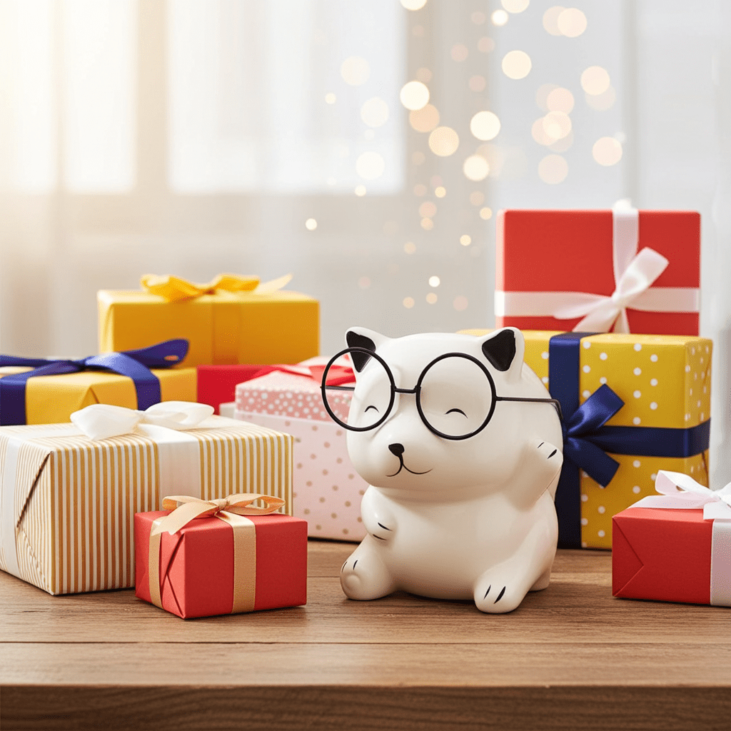 Salvadanaio Cagnolino con Occhiali 250g - Regalo Divertente - GrazieGio