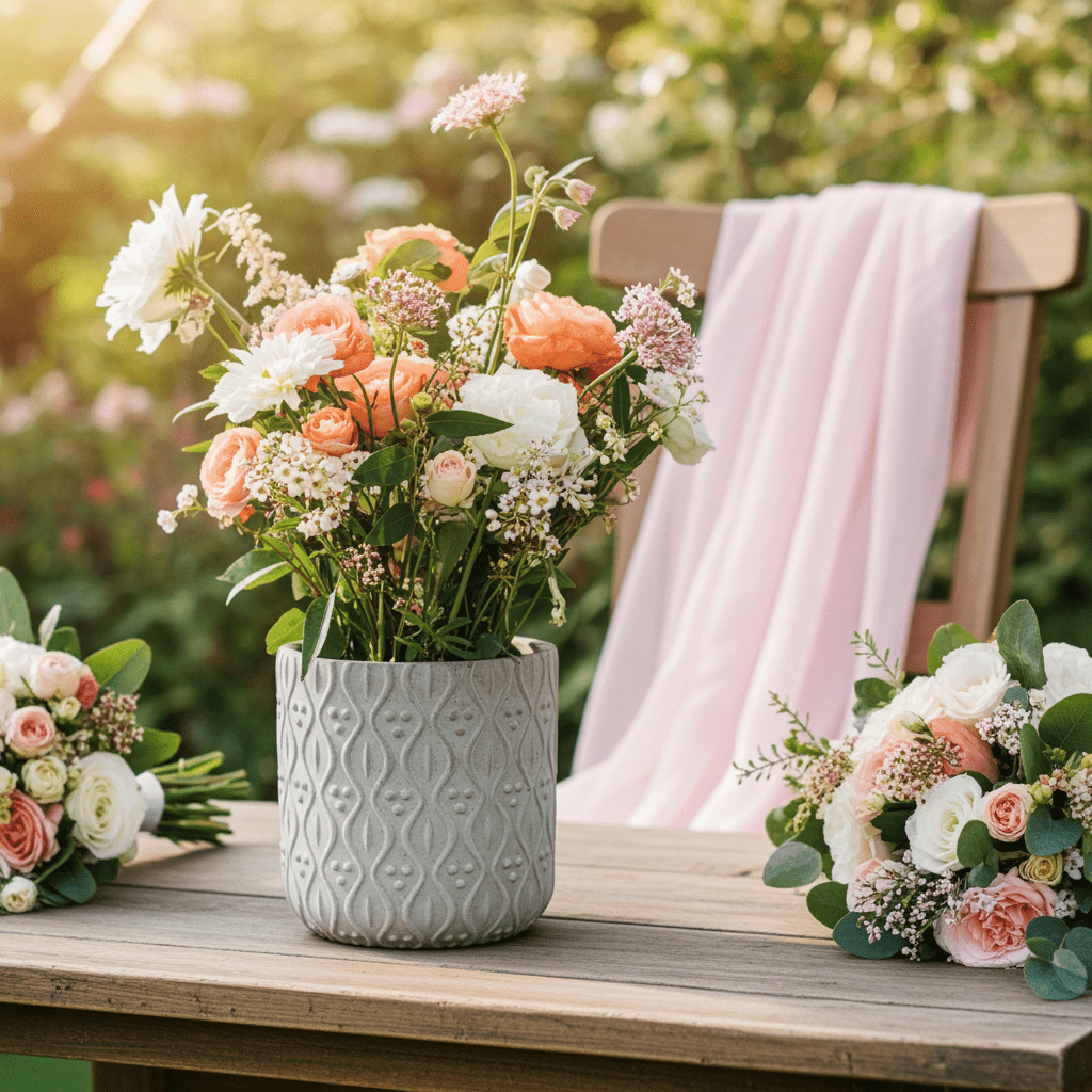 Vaso Decorativo Grigio Elegante Ceramica Design Moderno - GrazieGio