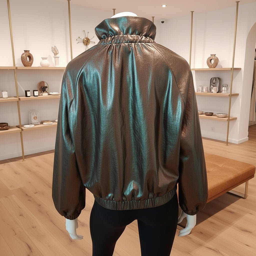 Giubbotto Bomber Oversize in Ecopelle – Made in Italy - GrazieGio