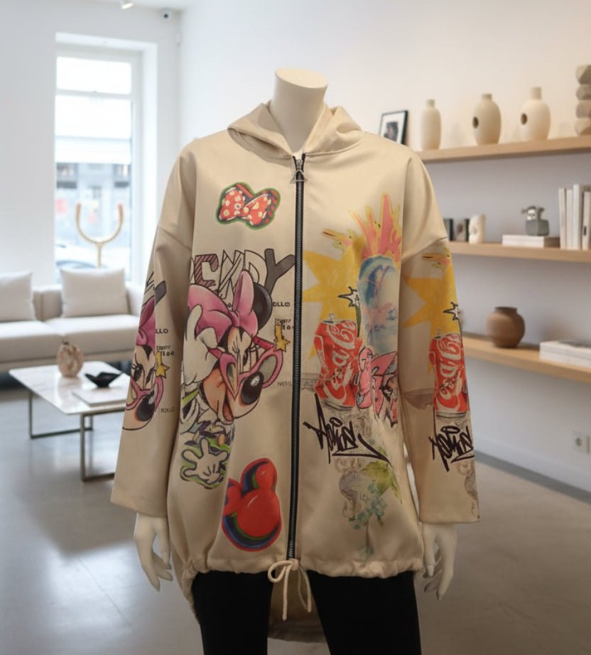 Felpa Oversize Streetwear "Iconic Pop" — Zip, Cappuccio & Grafica Urban - GrazieGio