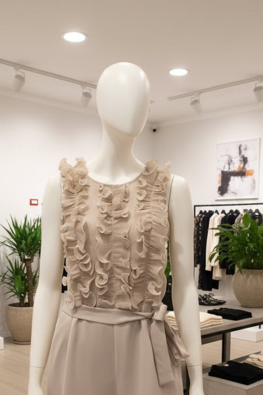 Tutina smanicata Cherie con richiami floreali 3D - GrazieGio