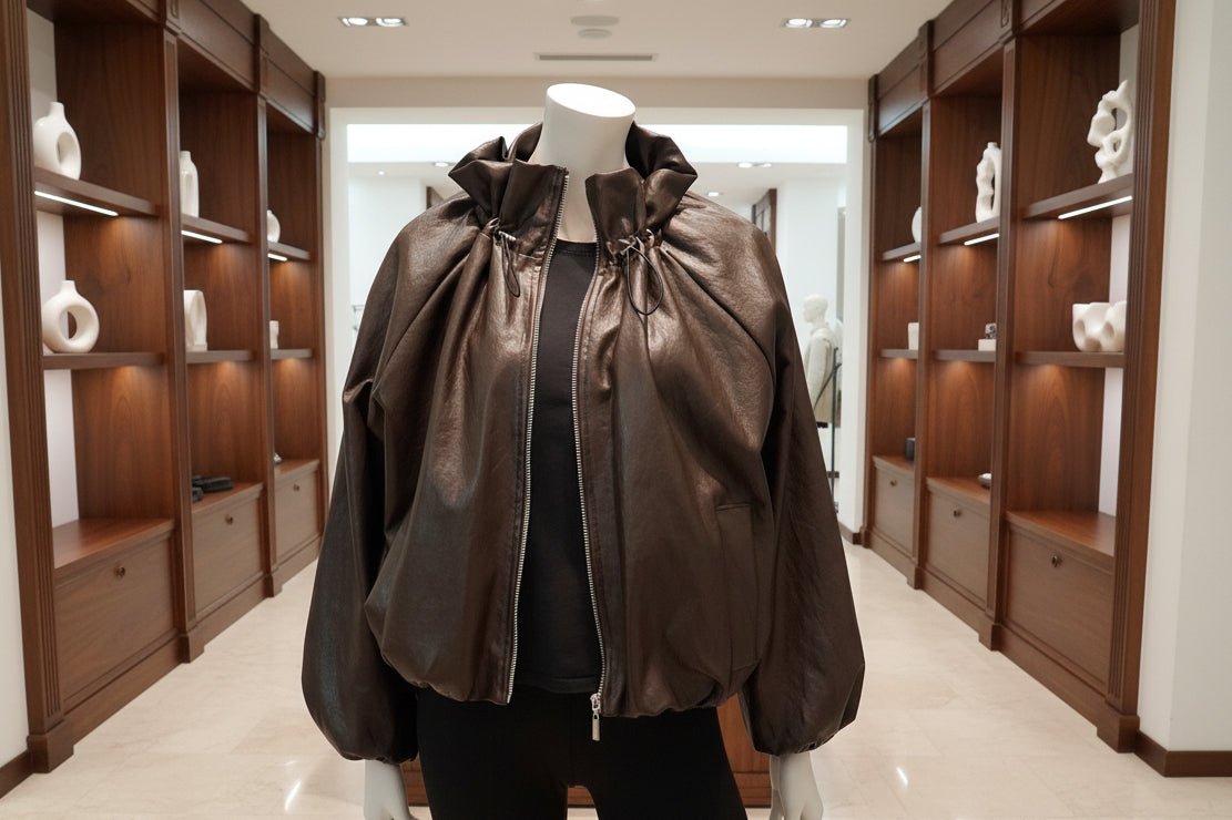 Giubbotto Bomber Oversize in Ecopelle – Made in Italy - GrazieGio