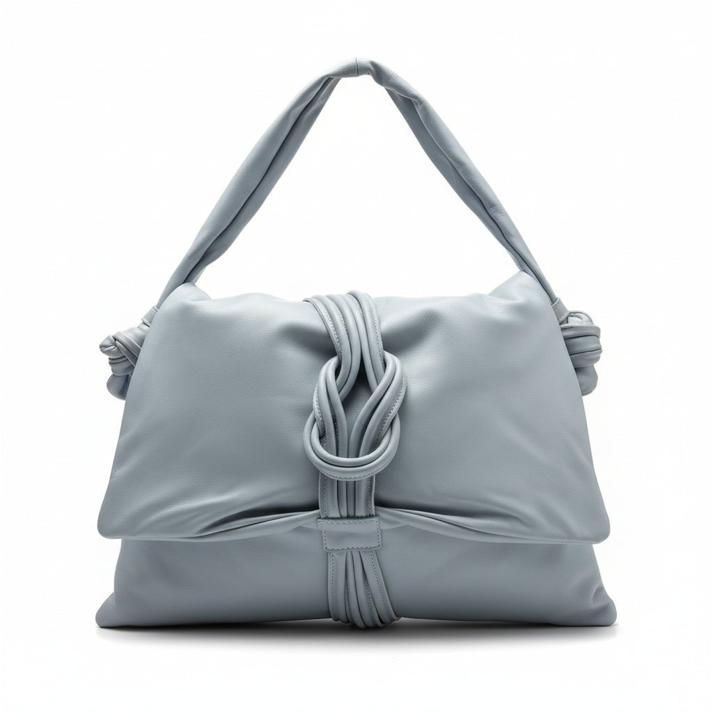 Borsa a Spalla in Vera Pelle con Nodo Decorativo - GrazieGio - GrazieGio