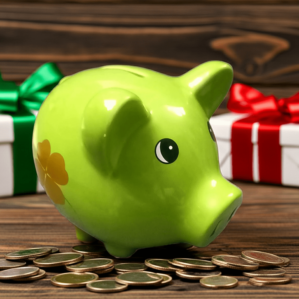 Salvadanaio Porcellino Verde 15cm - Classico Regalo Bambini - GrazieGio