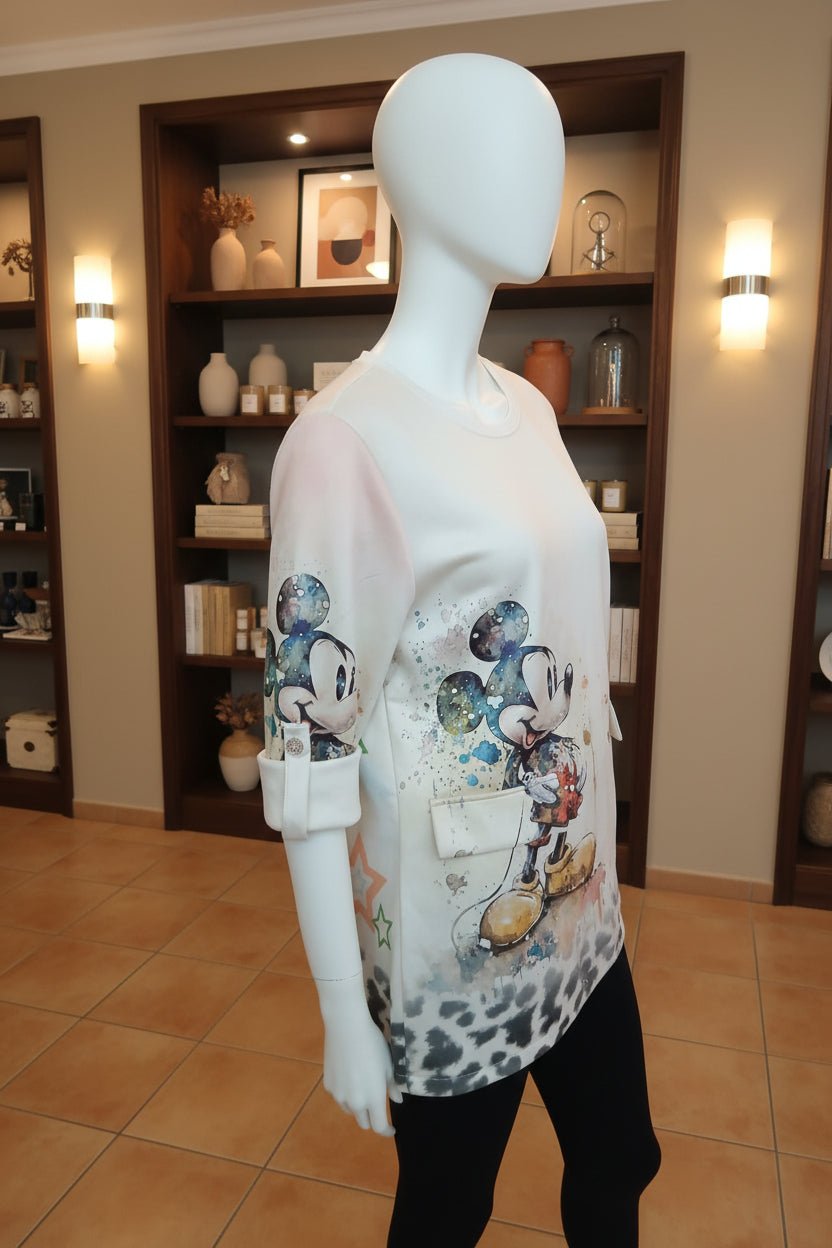 Blazer Oversize Pop Art – Stampa Topolino Stelle e Cuori - GrazieGio