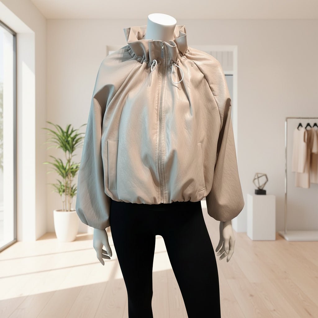 Giubbotto Bomber Oversize in Ecopelle – Made in Italy - GrazieGio