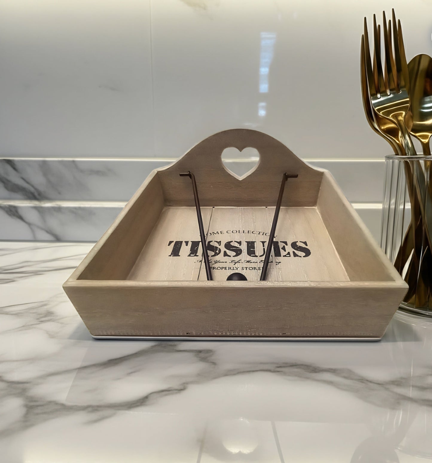 Portatovaglioli Quadrato Legno 18x18cm - GrazieGio