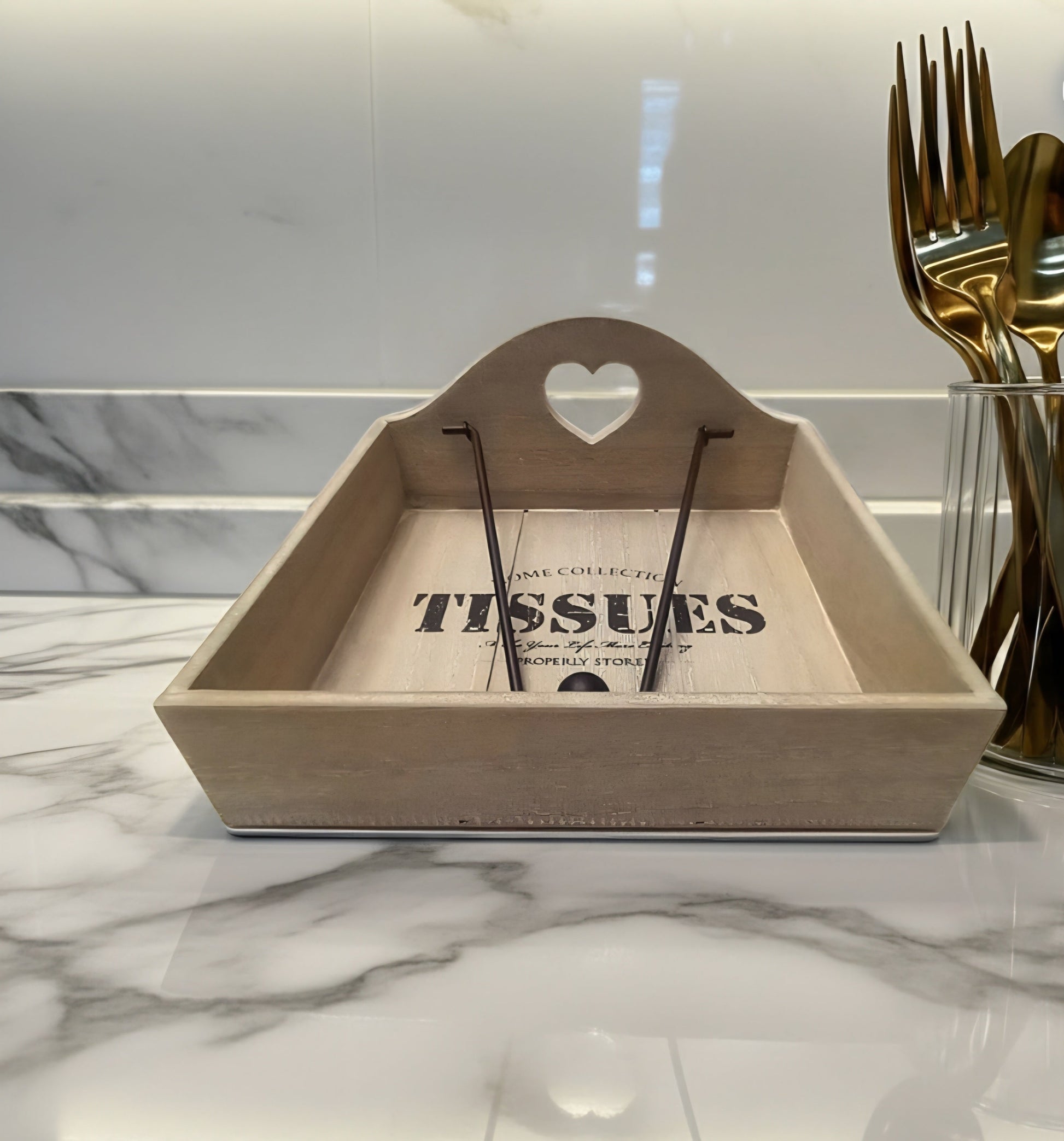 Portatovaglioli Quadrato Legno 18x18cm - GrazieGio