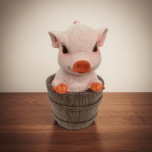 Salvadanaio Porcellino nella Botte 250g - Regalo Classico - GrazieGio