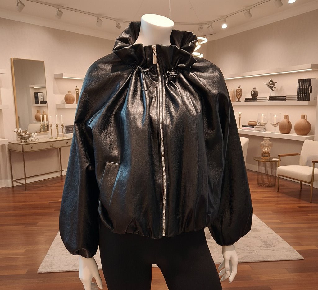 Giubbotto Bomber Oversize in Ecopelle – Made in Italy - GrazieGio