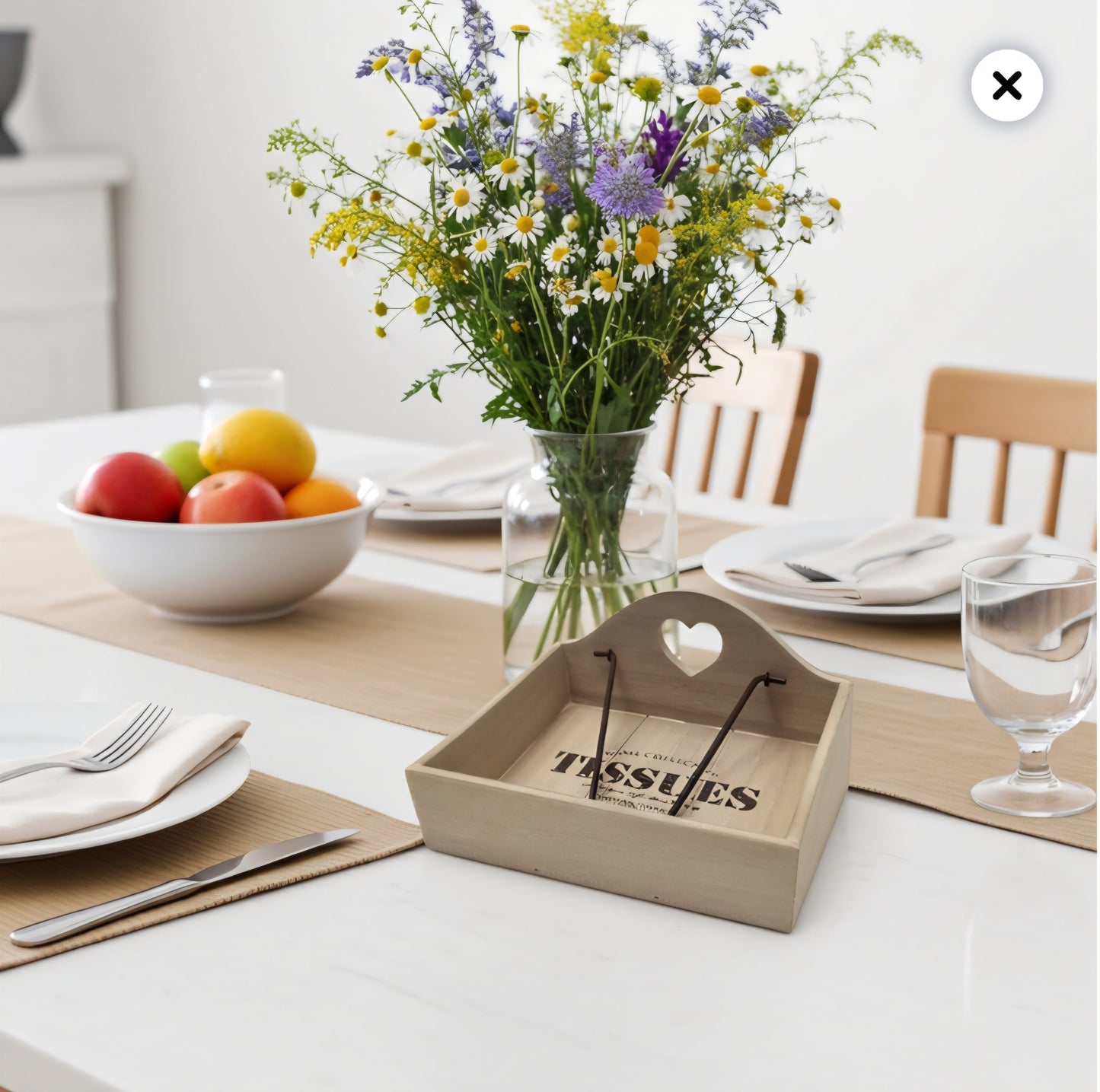 Portatovaglioli Quadrato Legno 18x18cm - GrazieGio