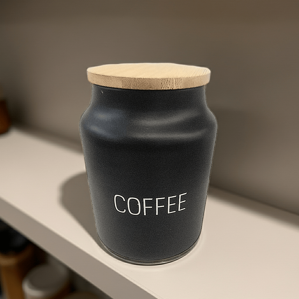 Contenitore Alluminio COFFEE con Tappo Legno 15cm - Barattolo Caffè - GrazieGio