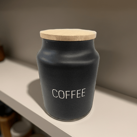 Contenitore Alluminio COFFEE con Tappo Legno 15cm - Barattolo Caffè - GrazieGio