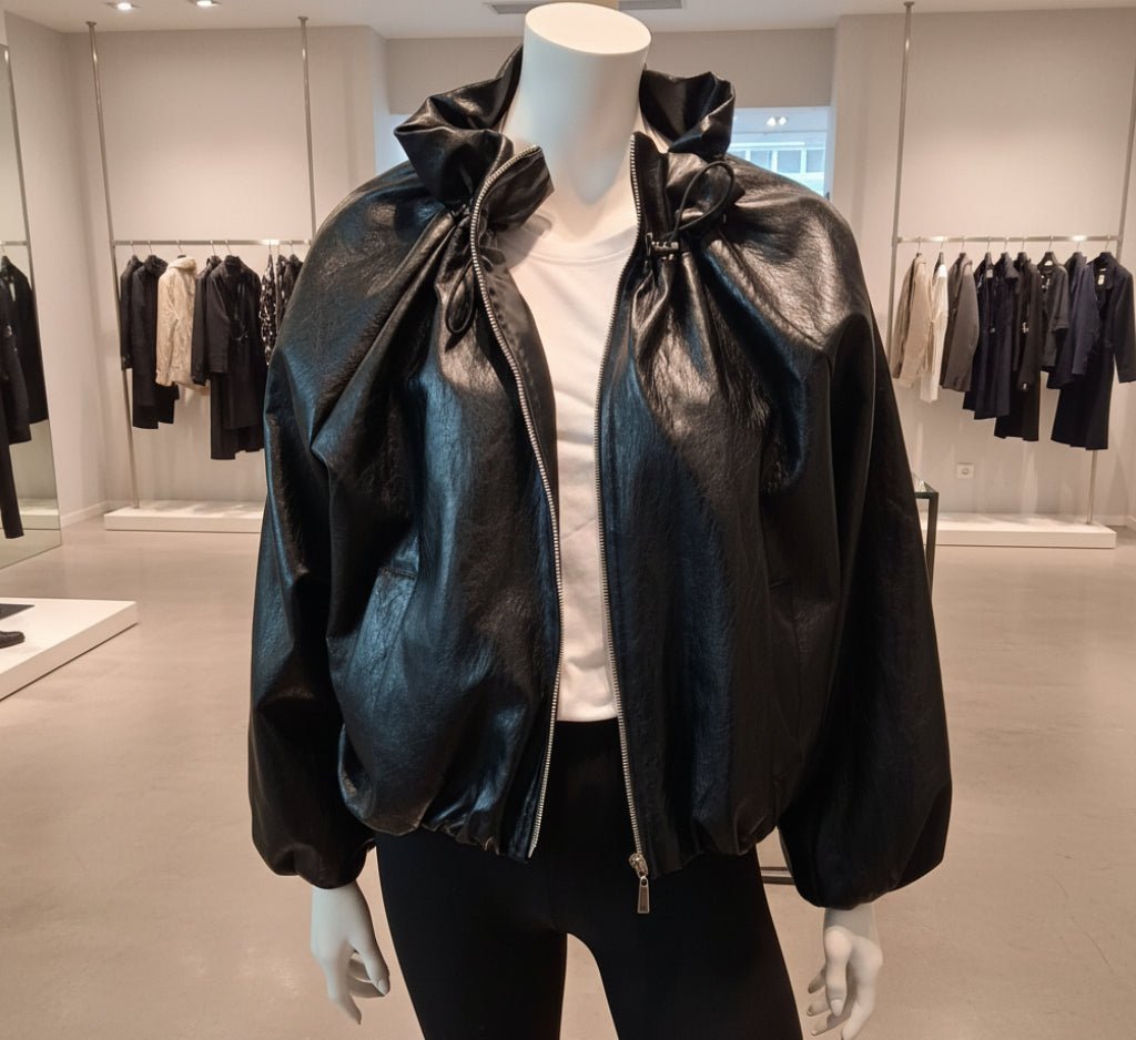 Giubbotto Bomber Oversize in Ecopelle – Made in Italy - GrazieGio