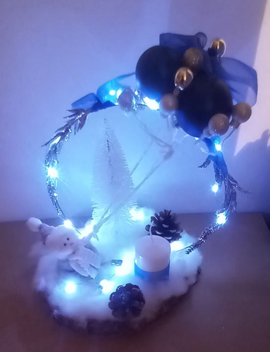 Centrotavola Natalizio Elegante con Luci 30cm - GrazieGio