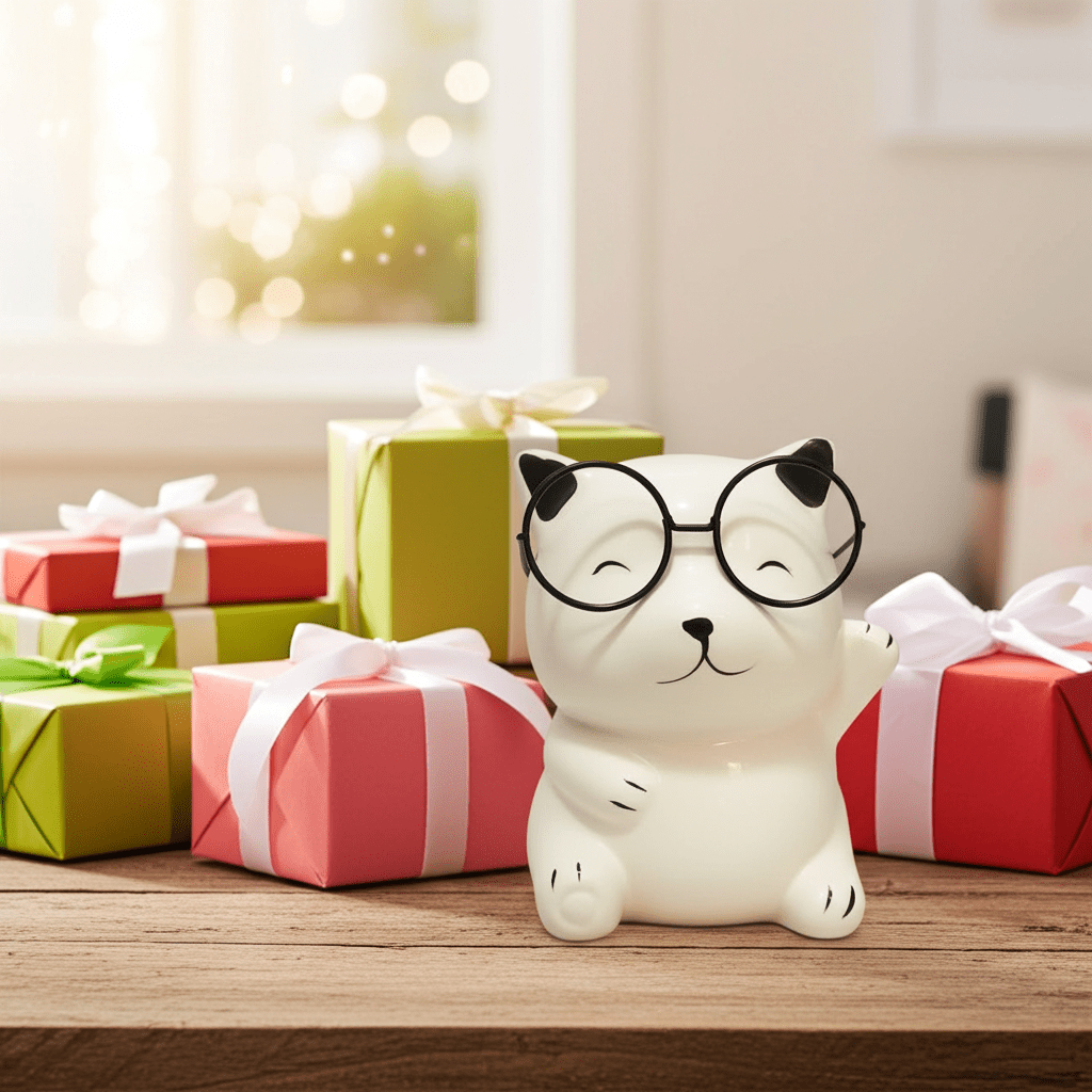 Salvadanaio Cagnolino con Occhiali 250g - Regalo Divertente - GrazieGio