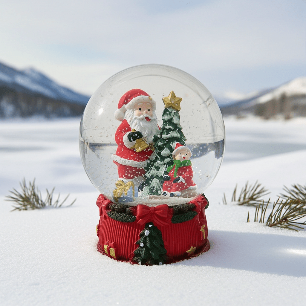 Palla di Neve Musicale Natalizia con Carillon 14cm - GrazieGio