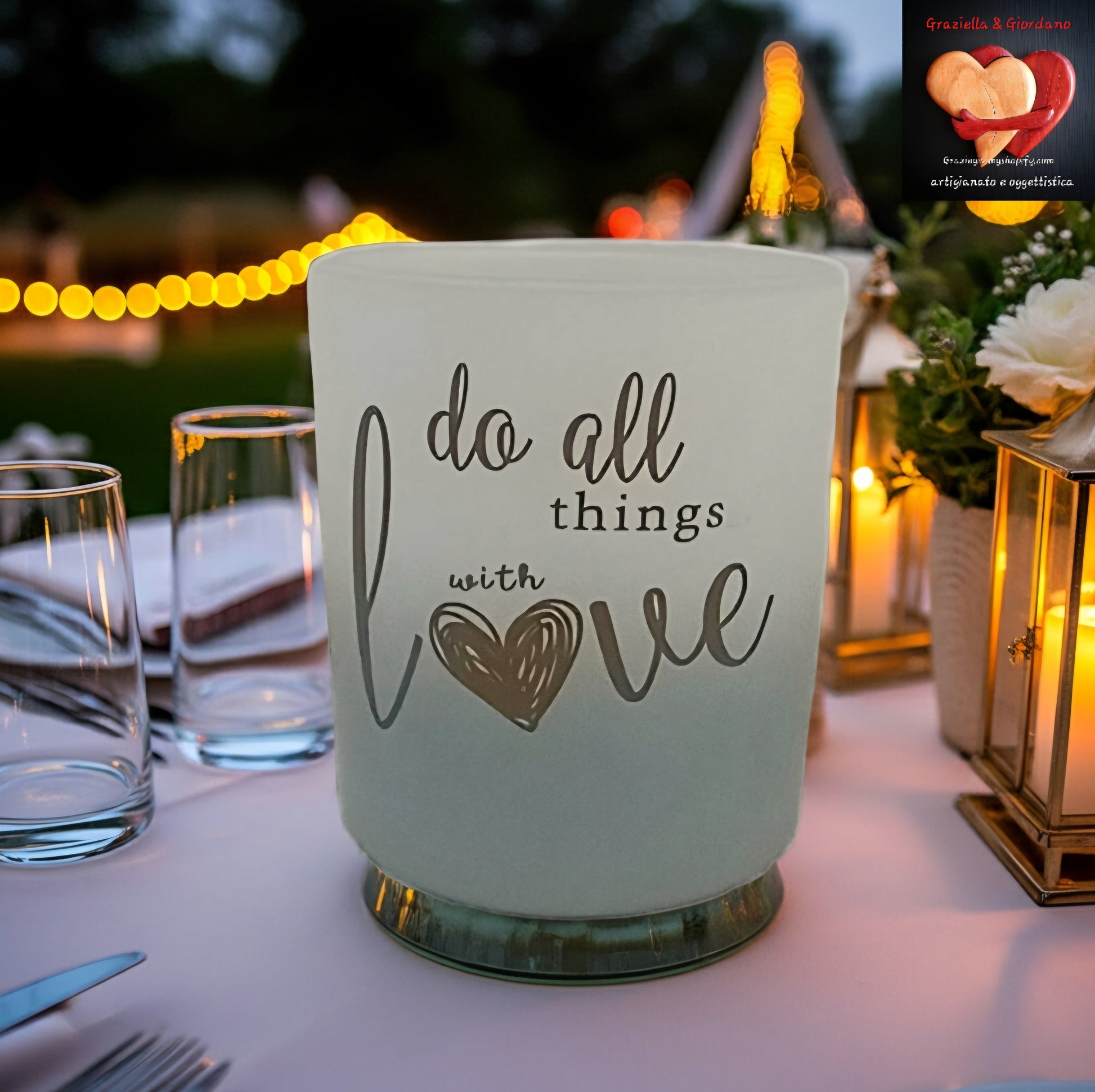 Portacandele Vetro Decorato 10cm - Design Elegante per Candele - GrazieGio