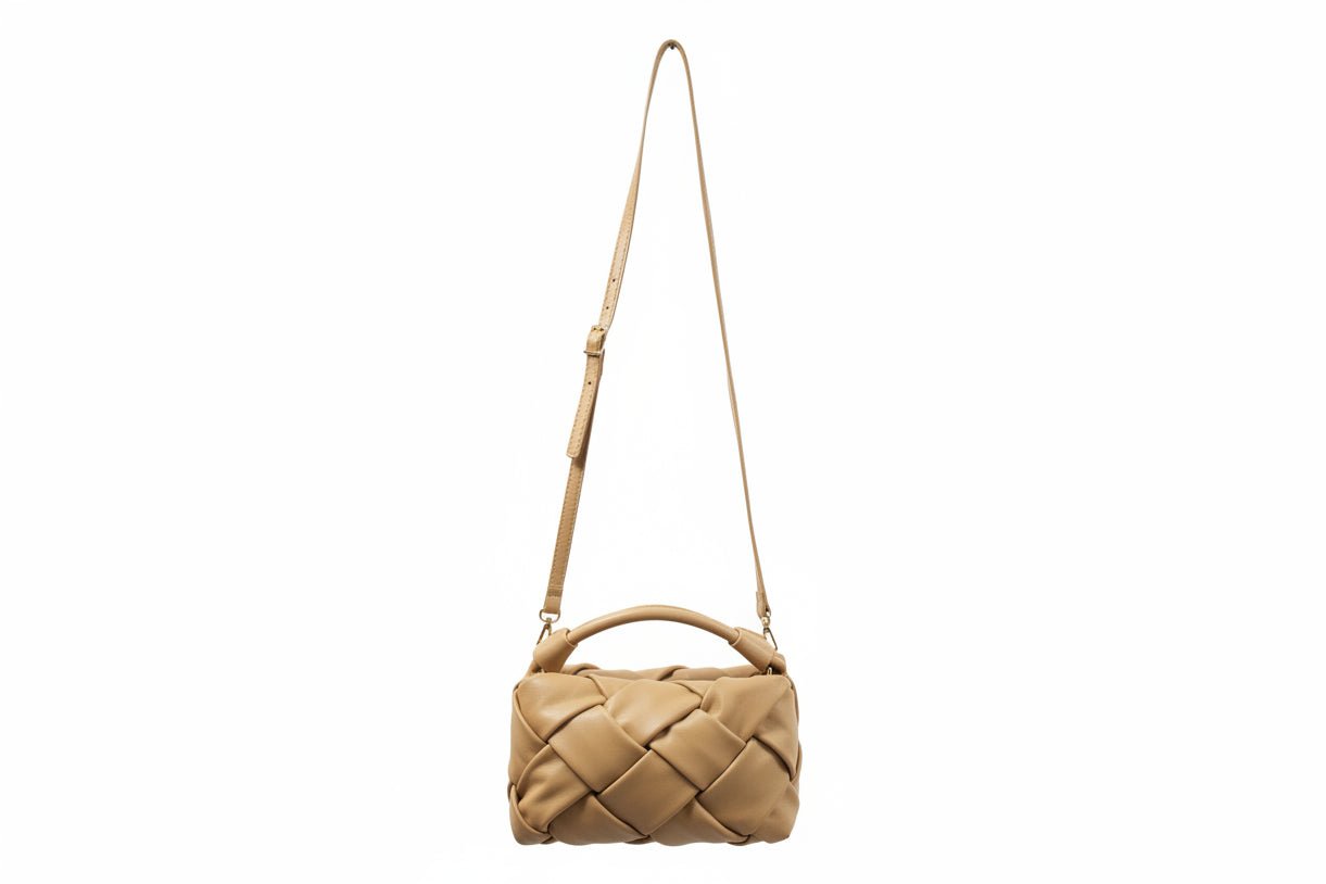 Borsa Grace in Pelle Intrecciata Beige - Made in Italy - GrazieGio