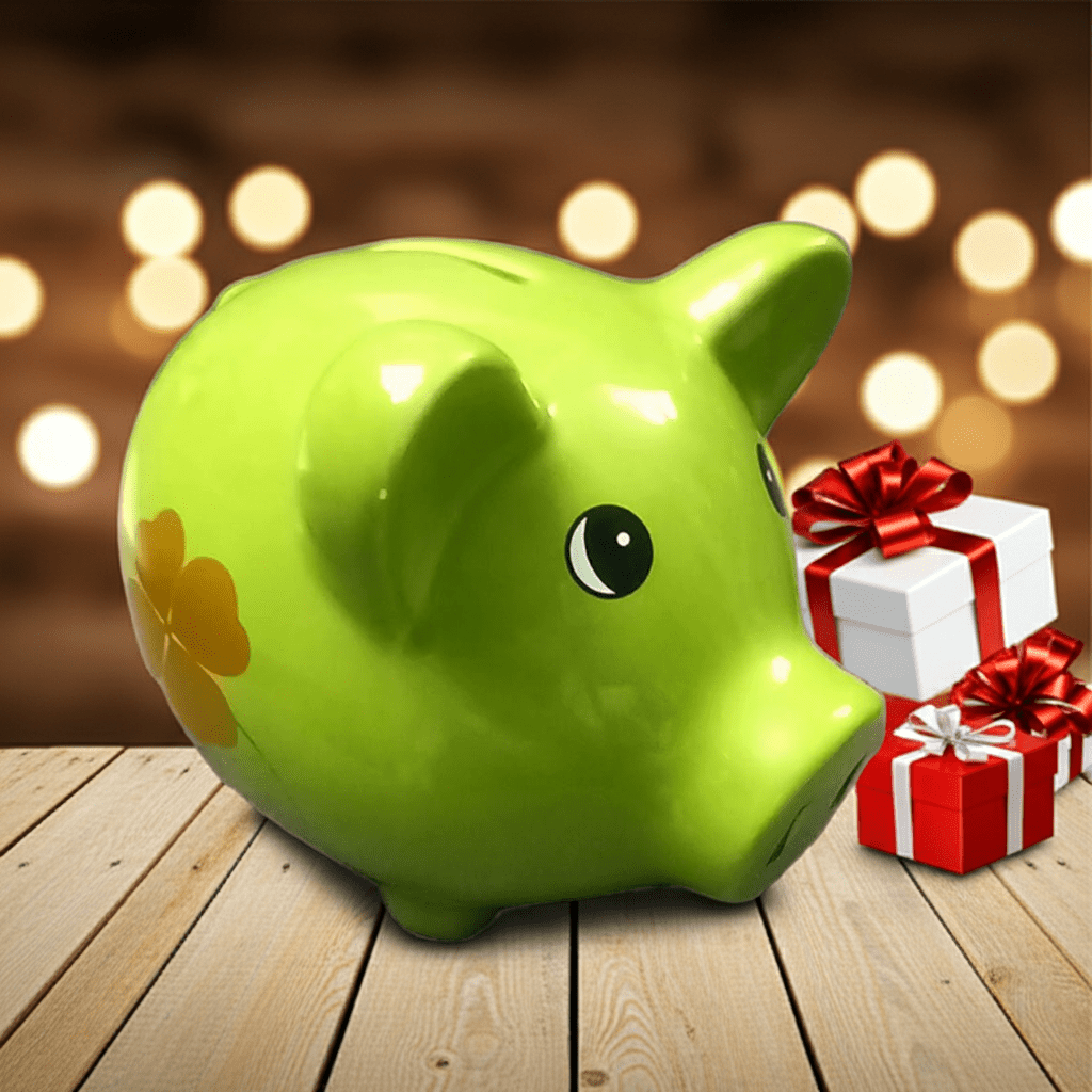 Salvadanaio Porcellino Verde 15cm - Classico Regalo Bambini - GrazieGio