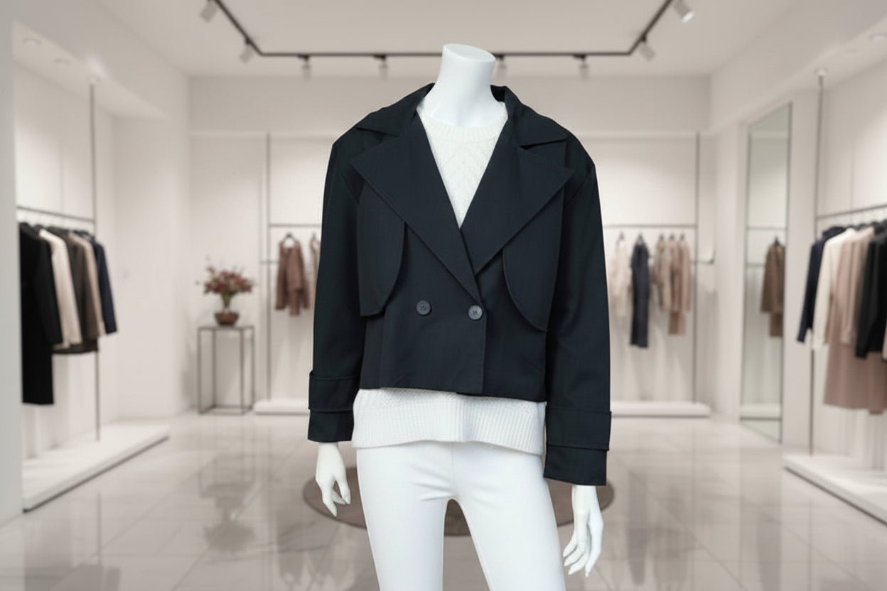Cappotto Corto Doppiopetto Nero | GrazieGio - GrazieGio