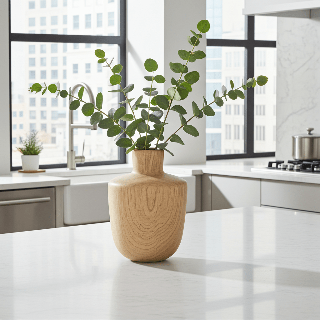 Vaso Effetto Legno Ceramica 12cm - Design Naturale Rustico - GrazieGio