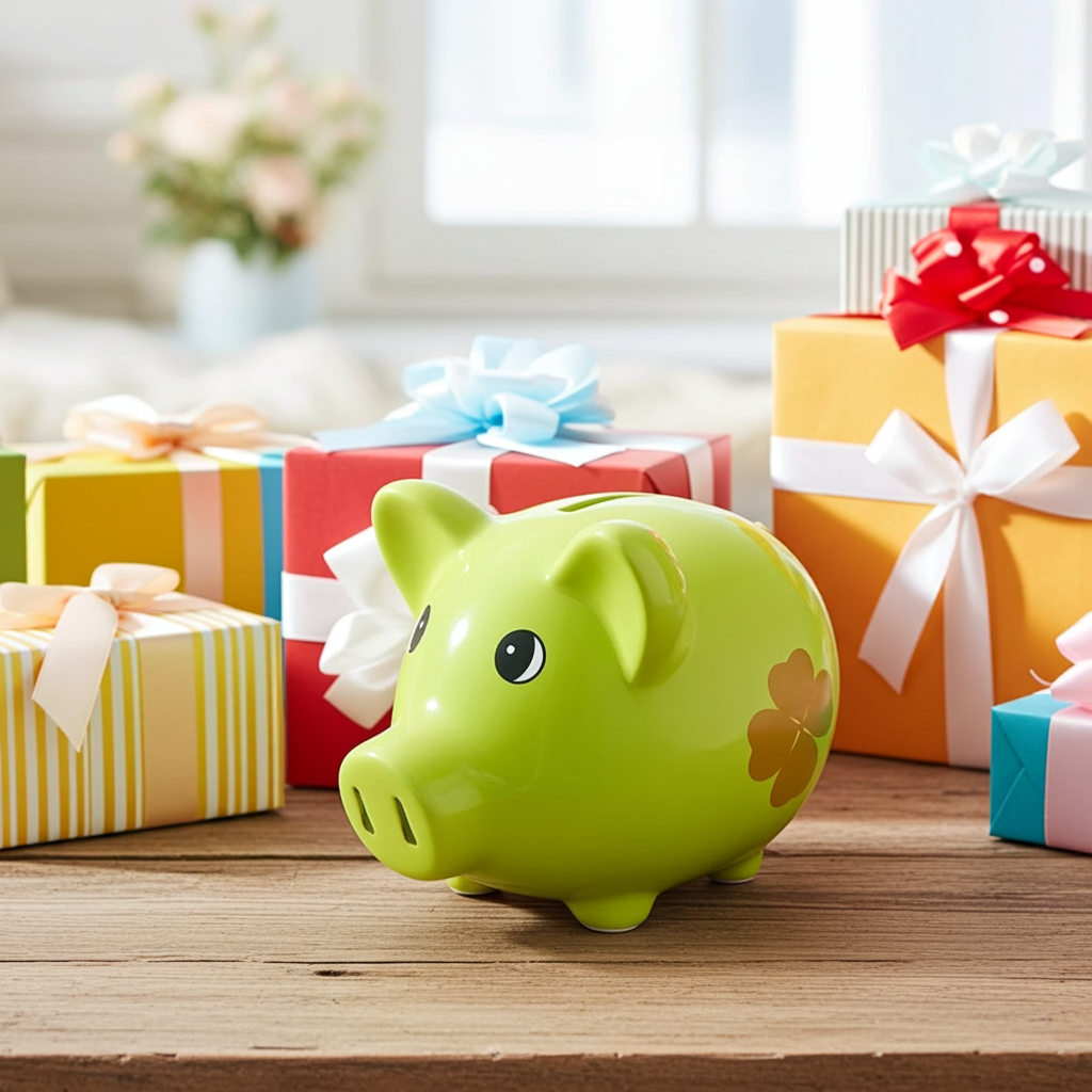 Salvadanaio Porcellino Verde 15cm - Classico Regalo Bambini - GrazieGio