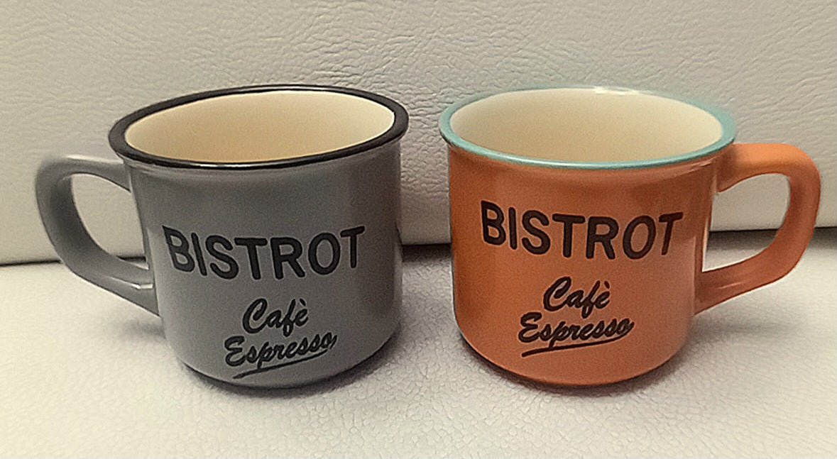 Tazzine Bistrot Arancio e Grigio Set 2 Pezzi - GrazieGio
