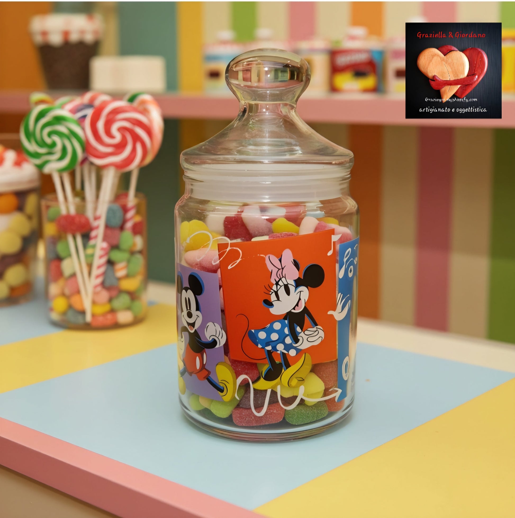 Barattolo decorato Topolino & Minnie - GrazieGio