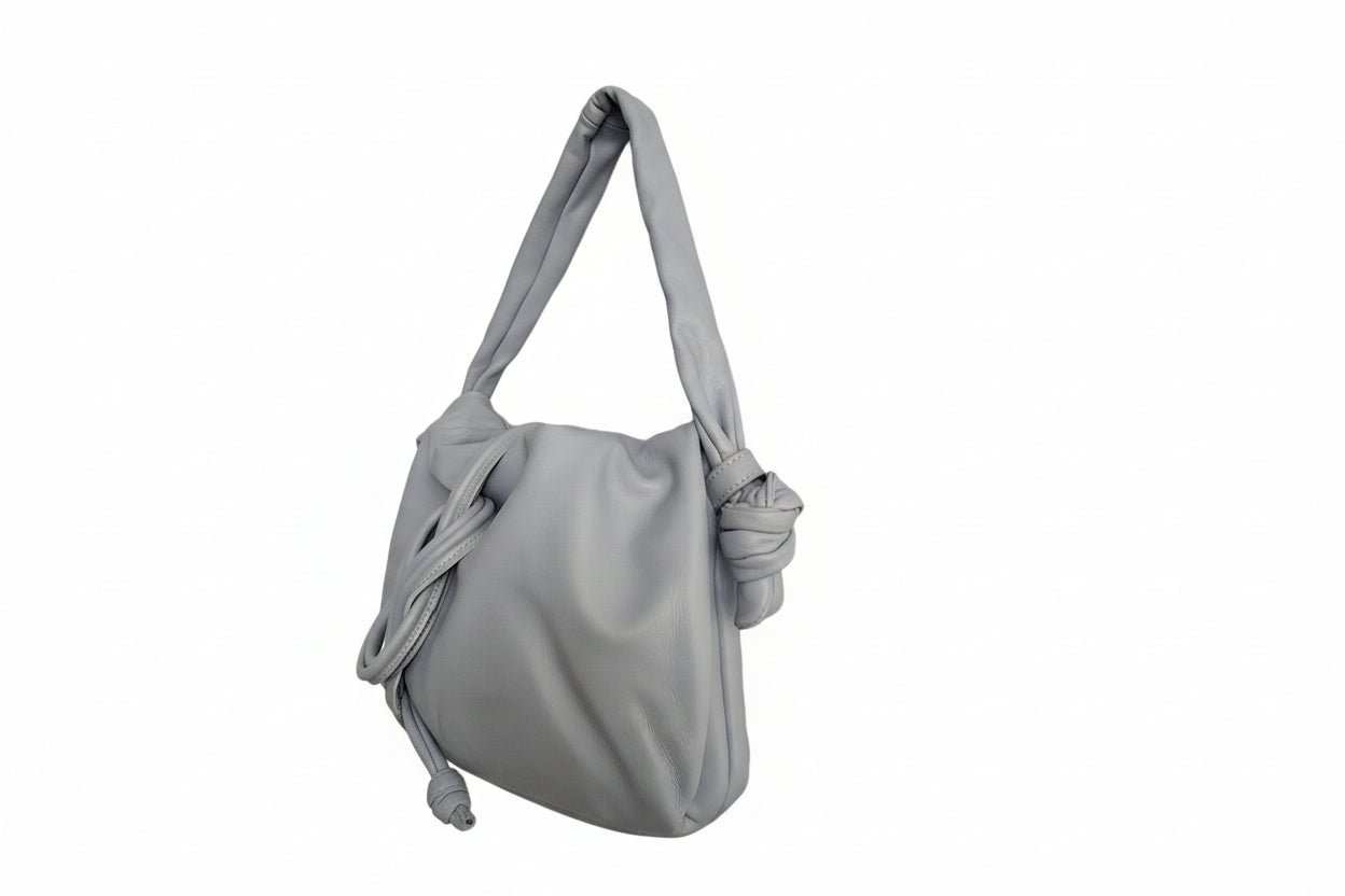 Borsa a Spalla in Vera Pelle con Nodo Decorativo - GrazieGio - GrazieGio