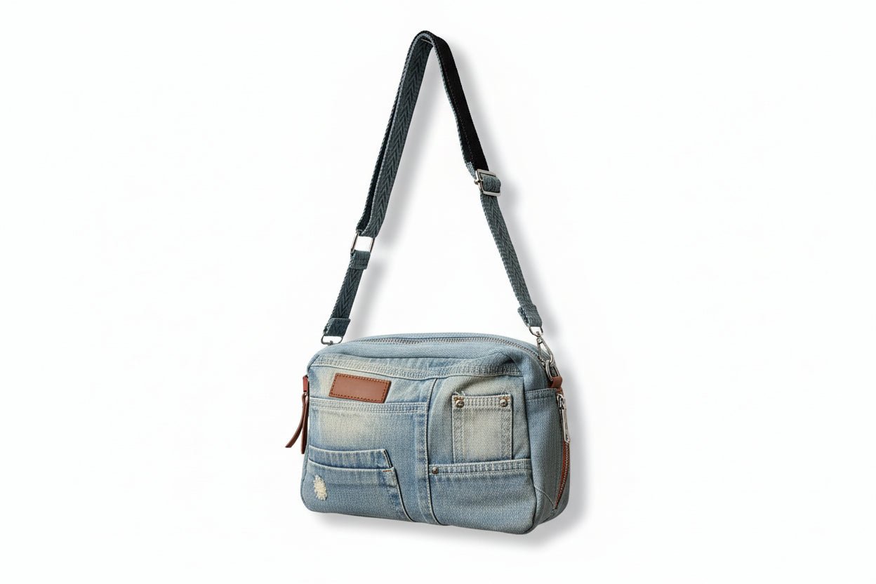 Borsa a Tracolla in Denim Multitasche - GrazieGio - GrazieGio