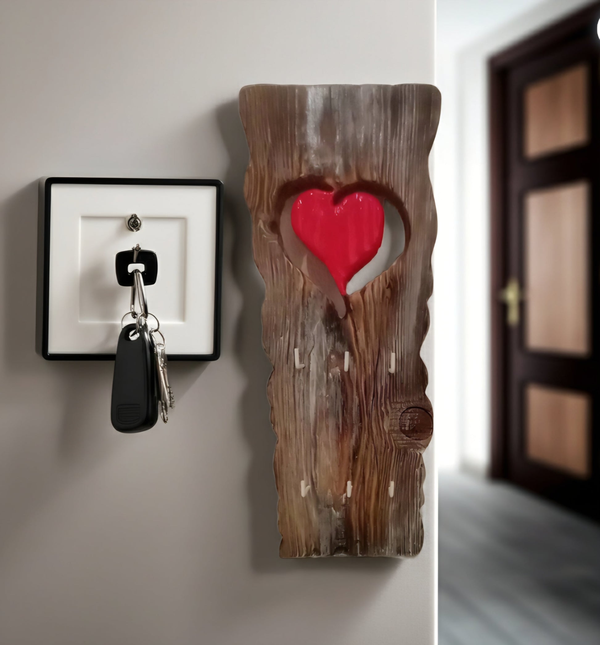 Portachiavi da Muro Legno 6 Posti 40cm Artigianale - GrazieGio