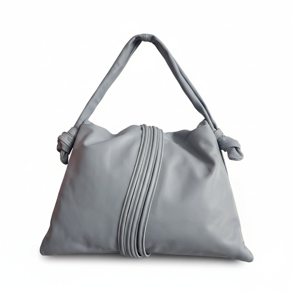Borsa a Spalla in Vera Pelle con Nodo Decorativo - GrazieGio - GrazieGio